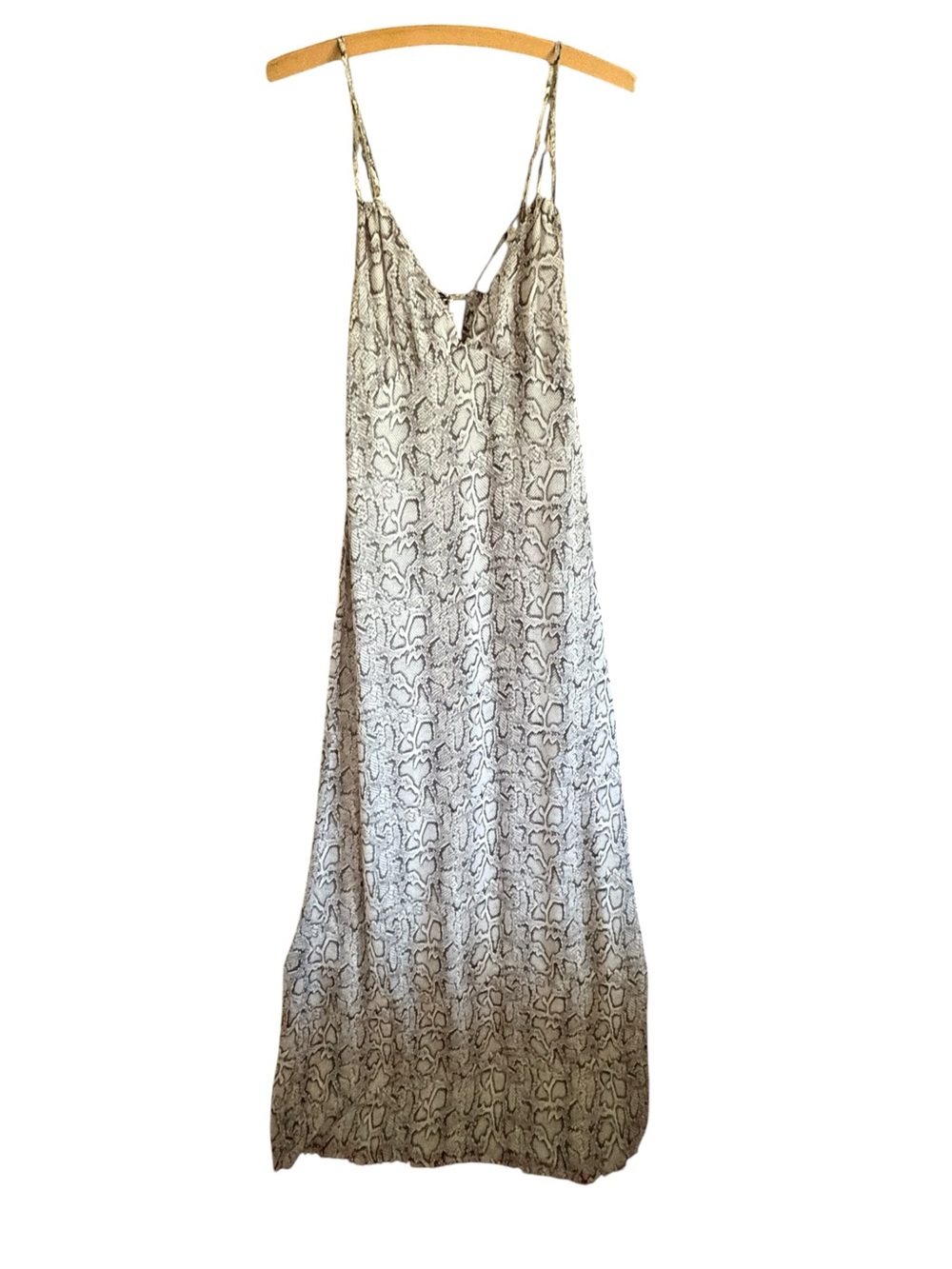 Tobi Snake Print Maxi Dress Small Open Back Flowy Boho Slip Dress